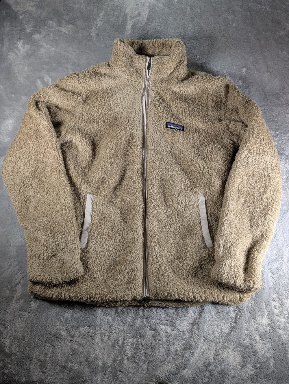 Patagonia Los Gatos Fleece Jacket Womens Med Beige Full Zip Sherpa Cozy